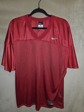 Nike Men’s Red V-Neck Mesh Athletic Shirt